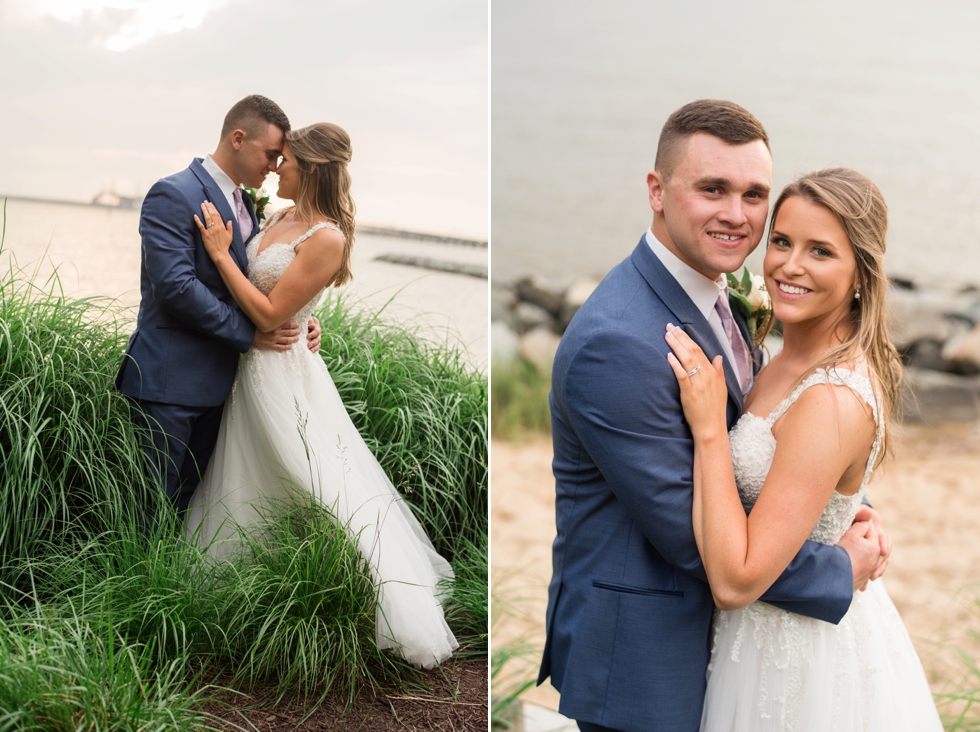 bride and groom Chesapeake Bay Beach Club sunset photos