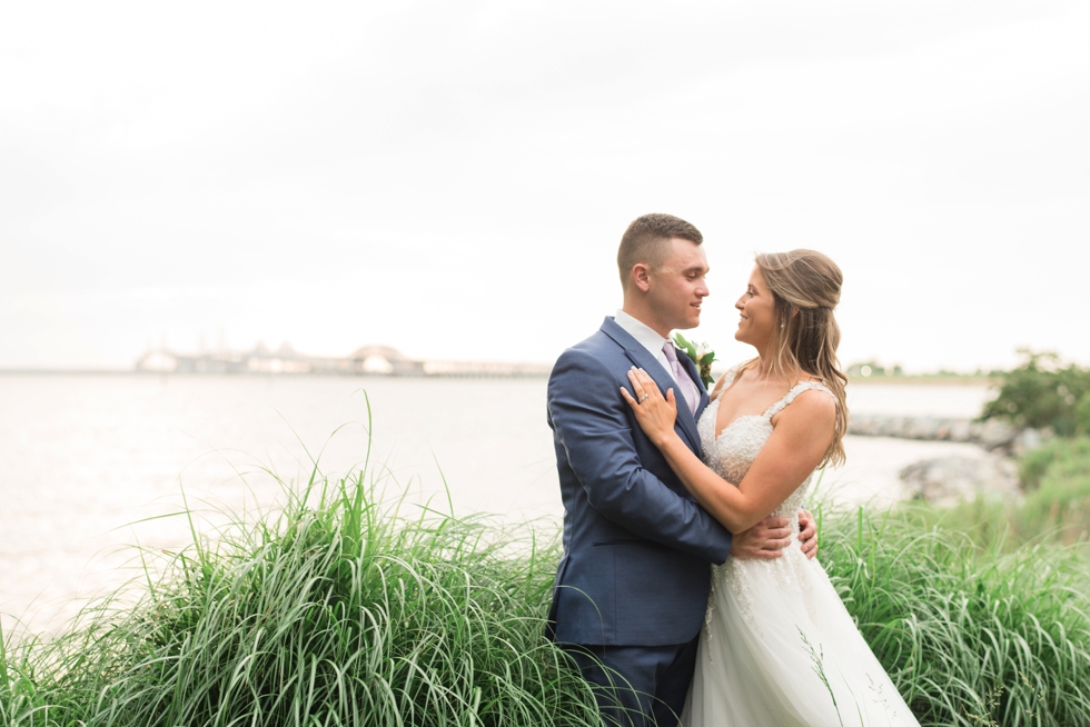 bride and groom Chesapeake Bay Beach Club sunset photos