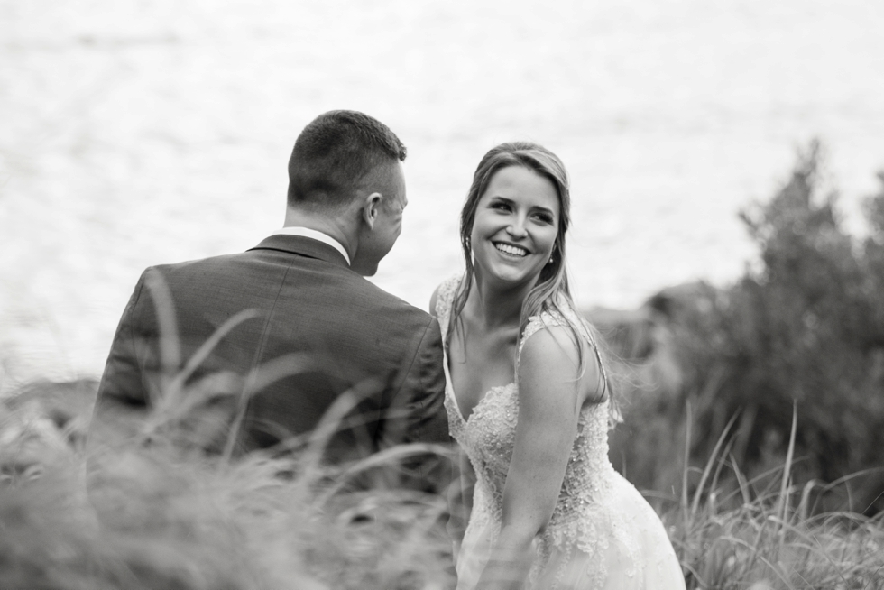 bride and groom Chesapeake Bay Beach Club sunset photos