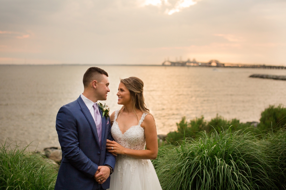 Chesapeake Bay wedding sunset photos