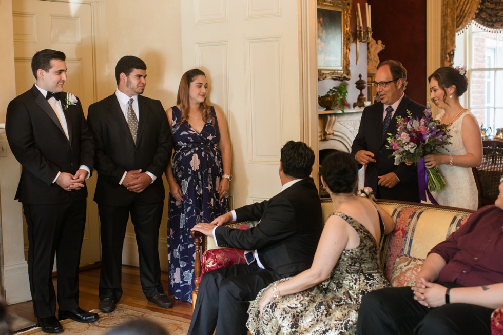 Annapolis Inn wedding ceremony in the parlor