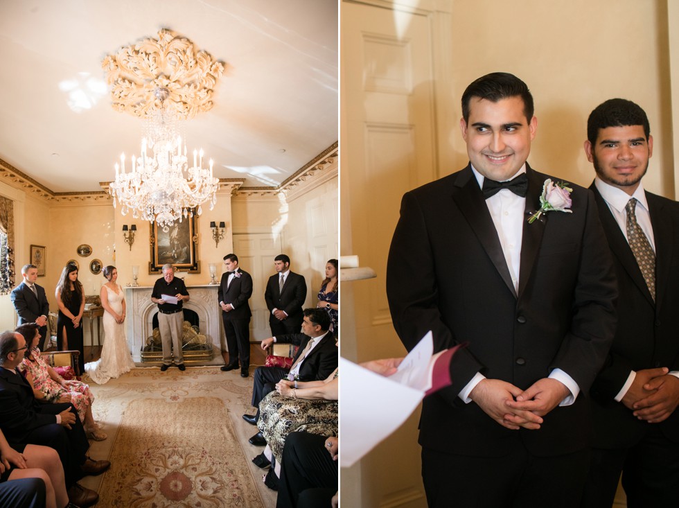 Annapolis Inn wedding ceremony in the parlor