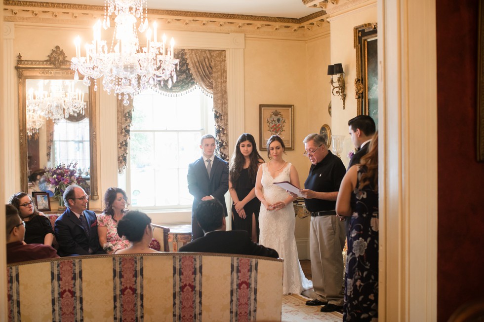 Annapolis Inn wedding ceremony in the parlor