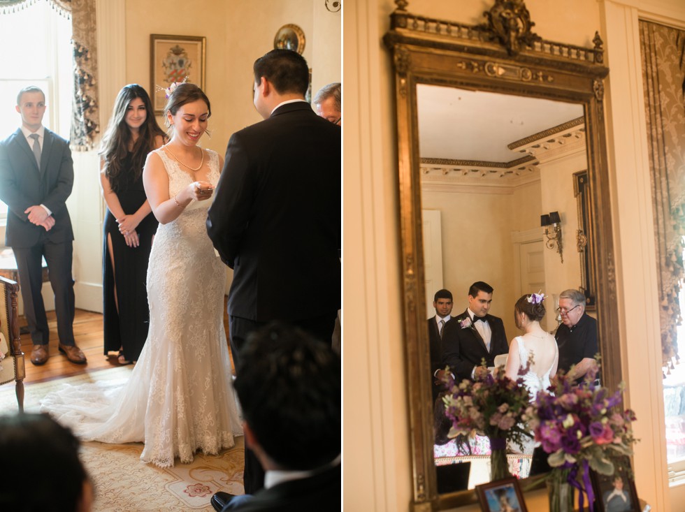 Annapolis Inn wedding ceremony in the parlor