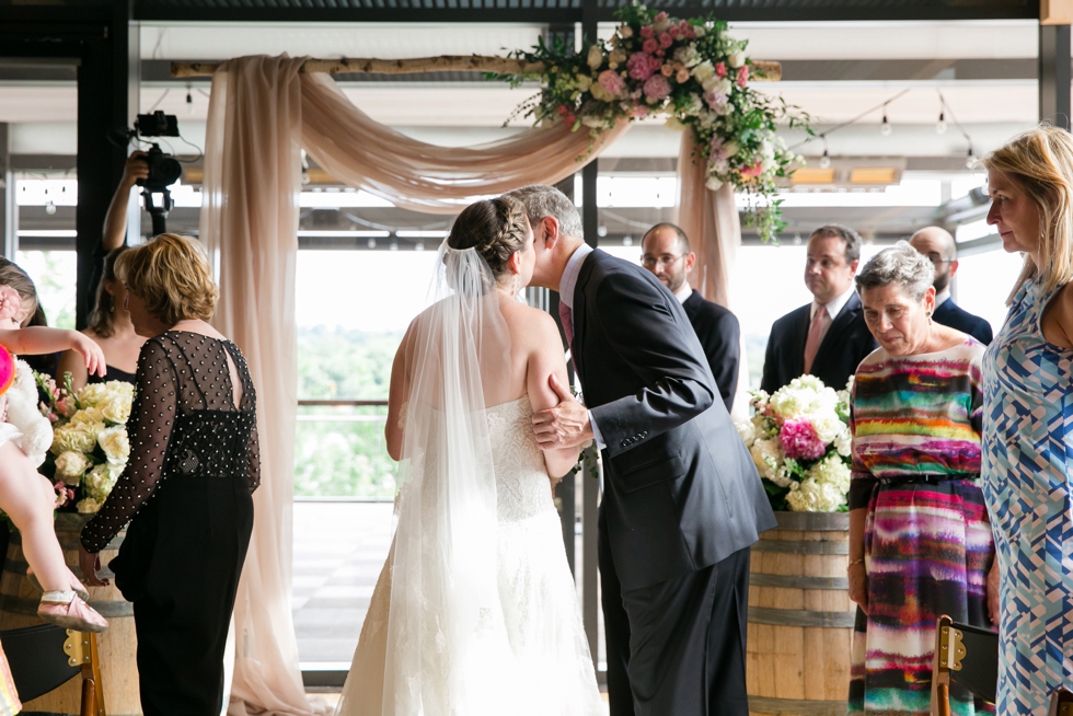 District Winery indoor ceremony J Morris Flowers chuppah