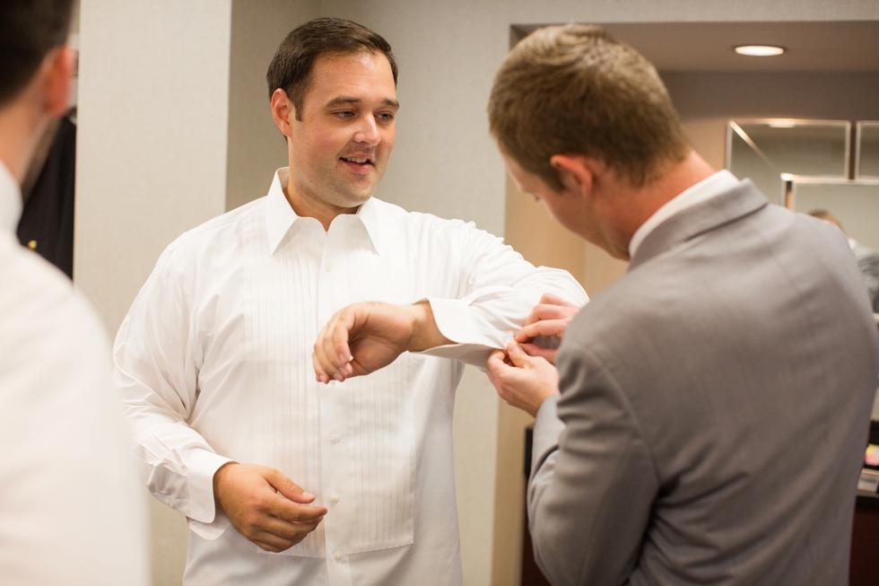 Annapolis waterfront Hotel groom wedding prep