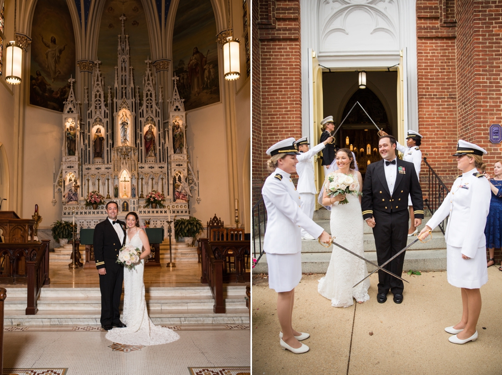 St Marys Annapolis wedding ceremony sword arch