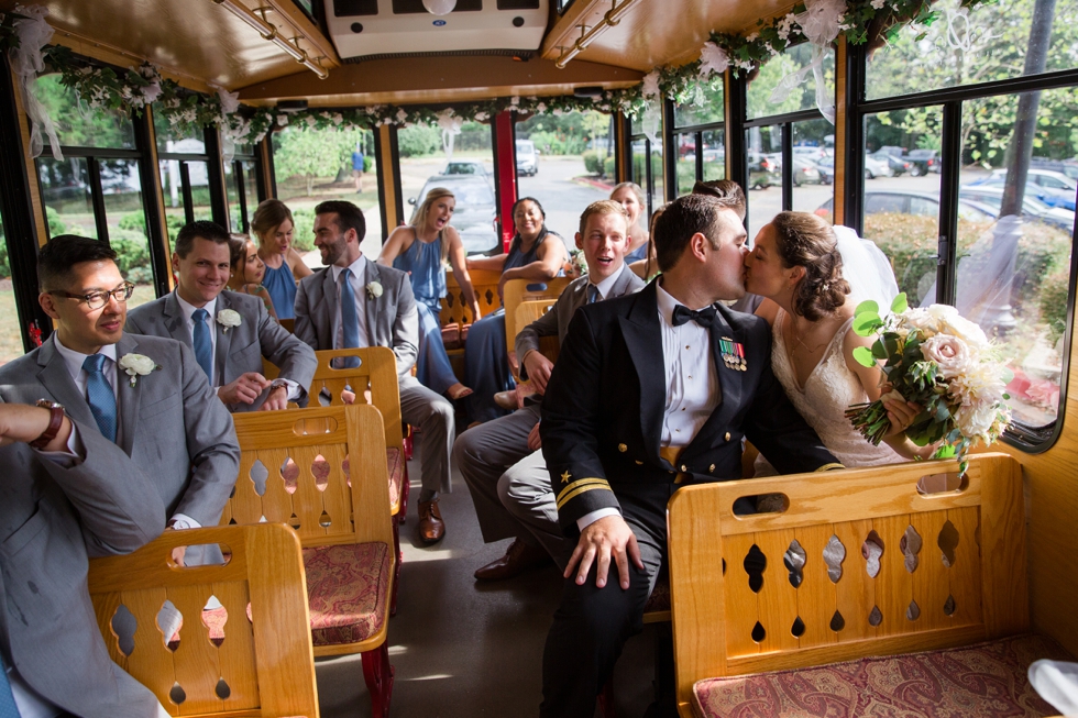 Annapolis trolley wedding party photos