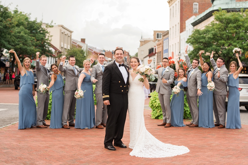 Downtown Annapolis Main street wedding photo