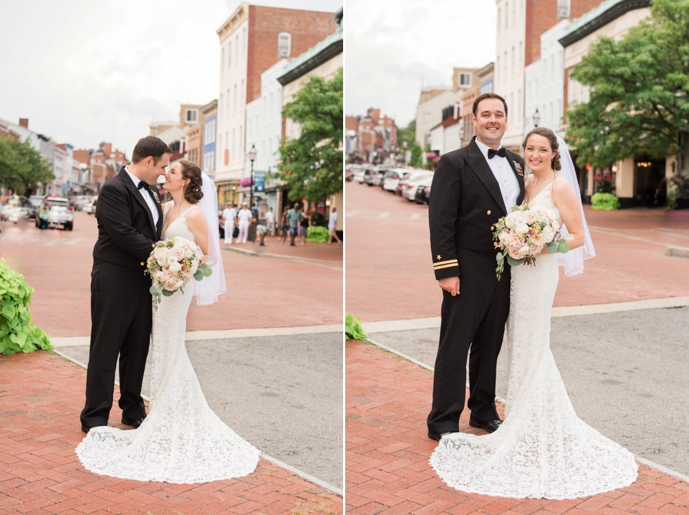 Downtown Annapolis Main street wedding photo