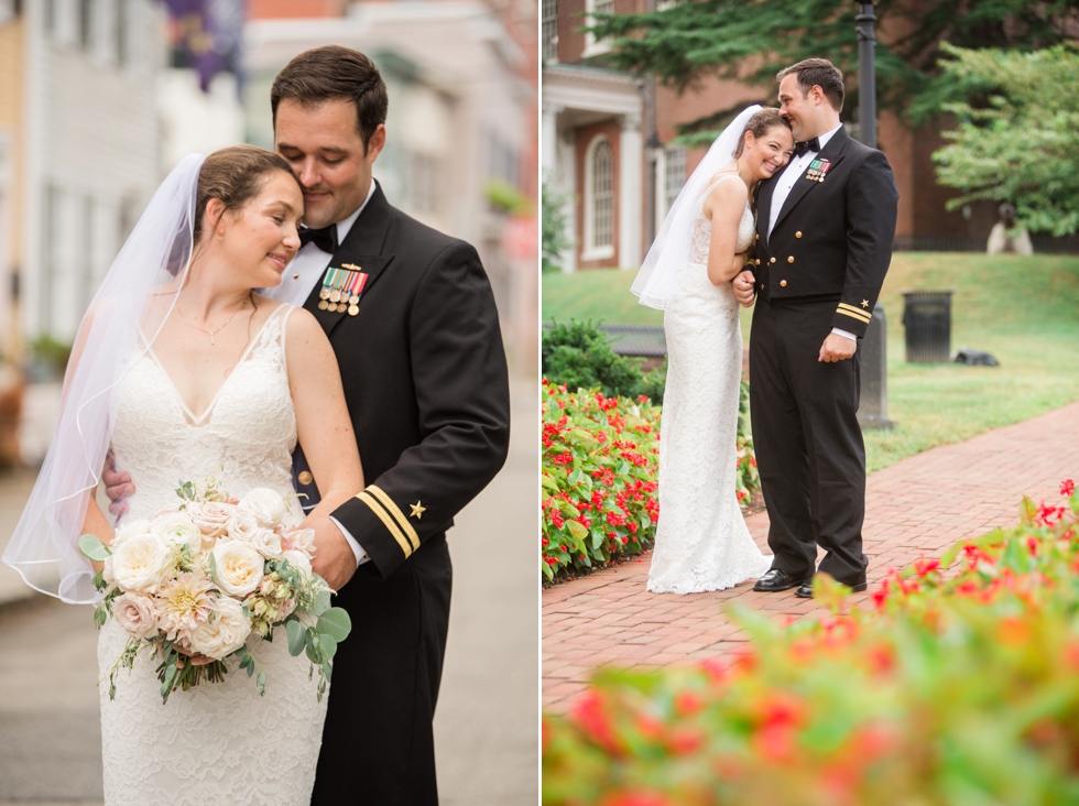 Downtown Annapolis East street wedding photo