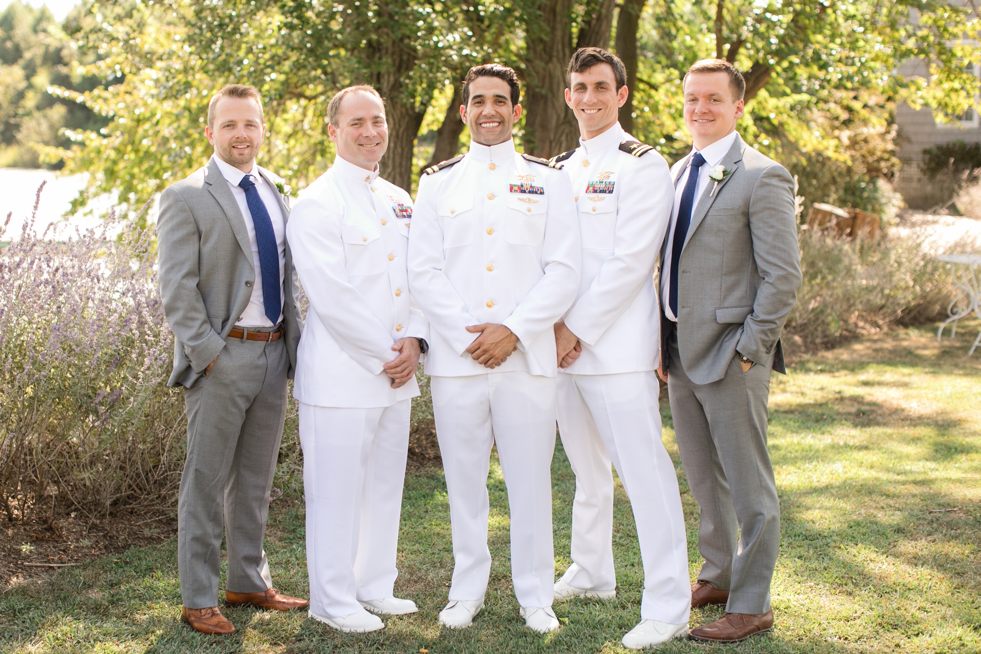 groom and navy groomsmen