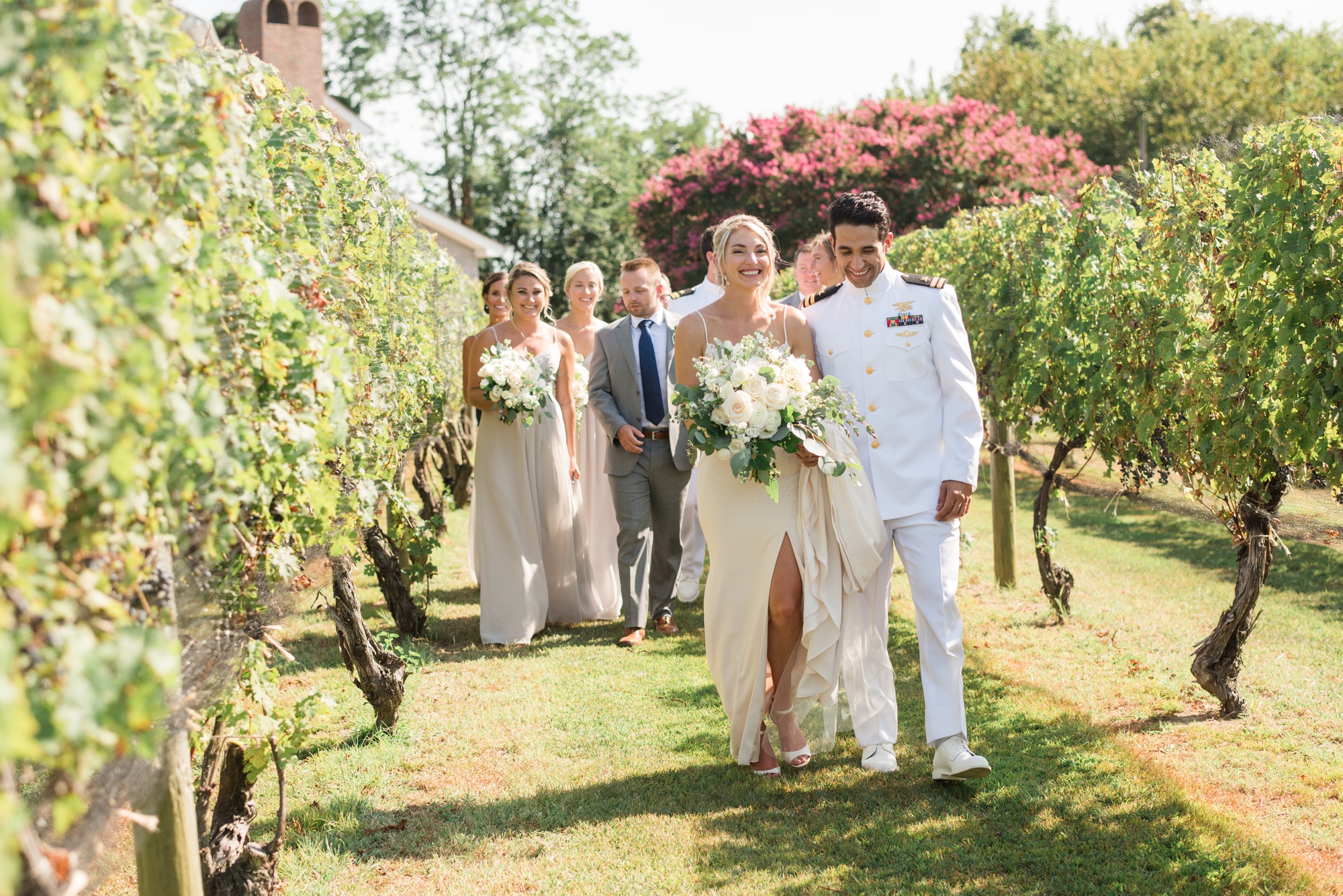 Eastern Shore vineyard wedding party