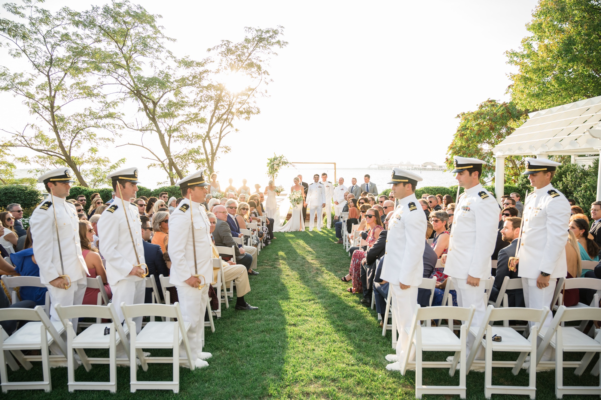 US Navy beach wedding ceremony