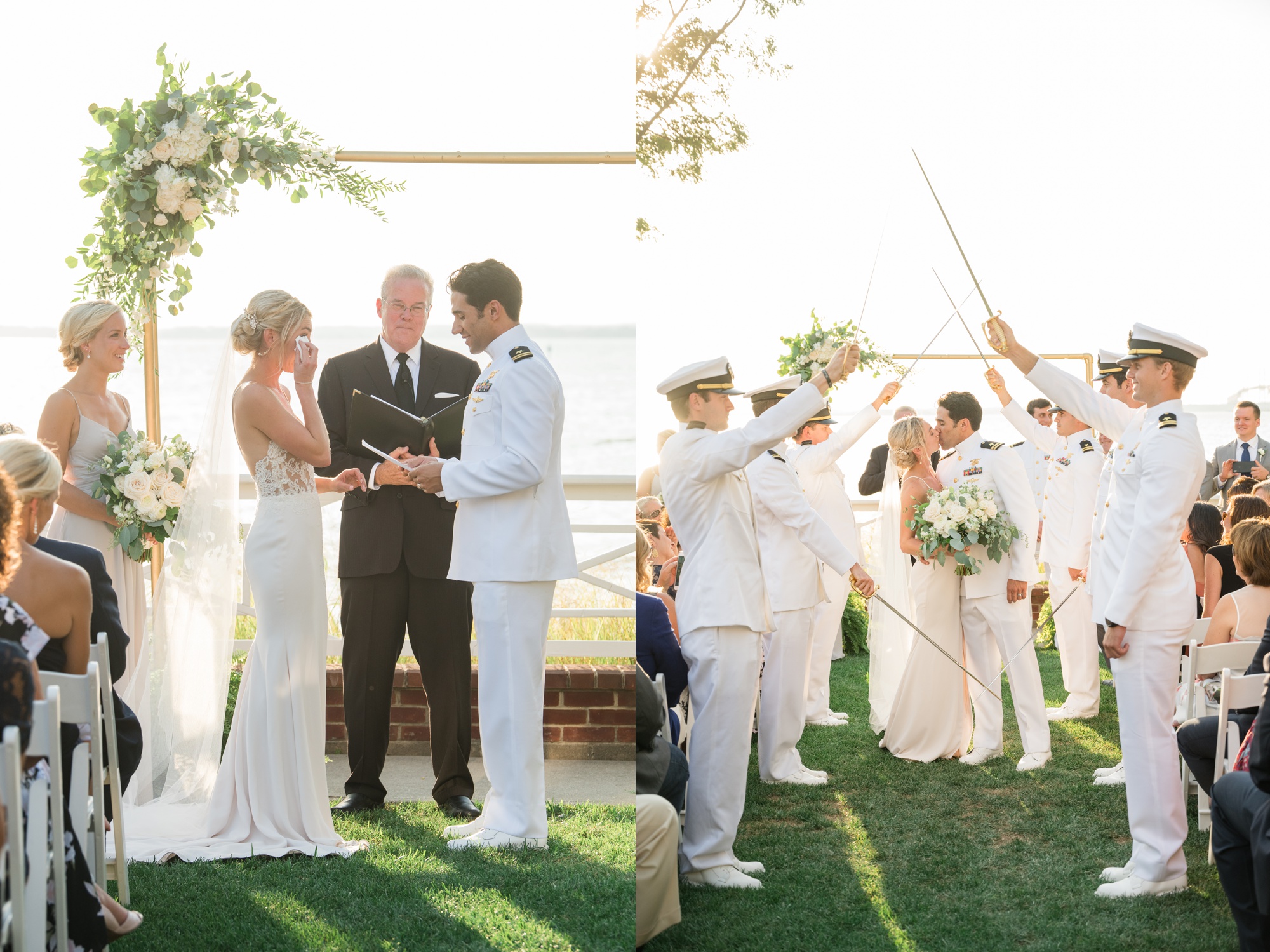 US Navy beach wedding ceremony