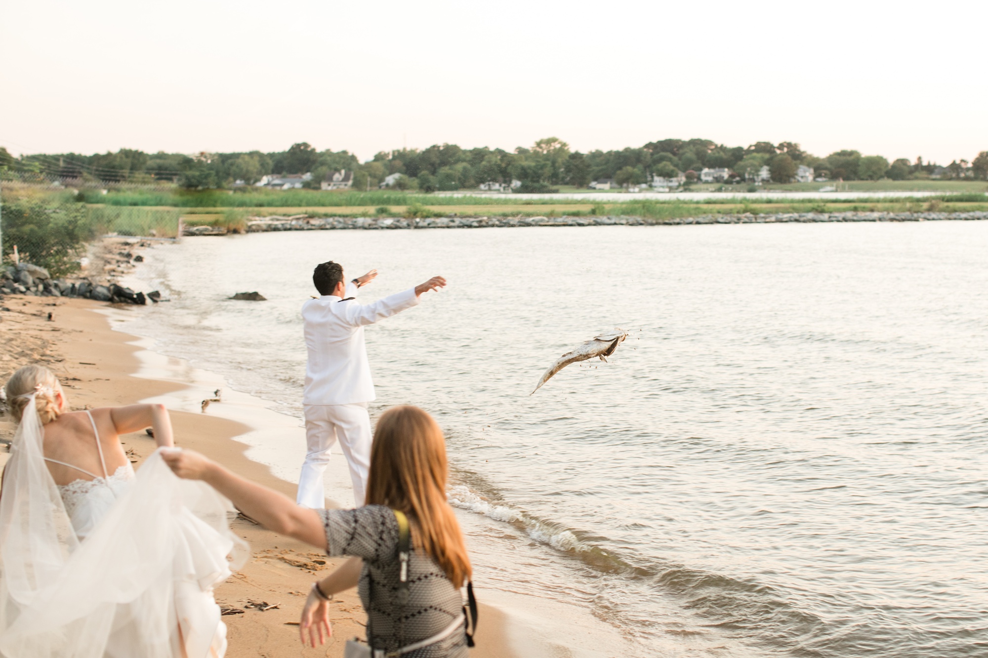 Beach wedding sunset outtake