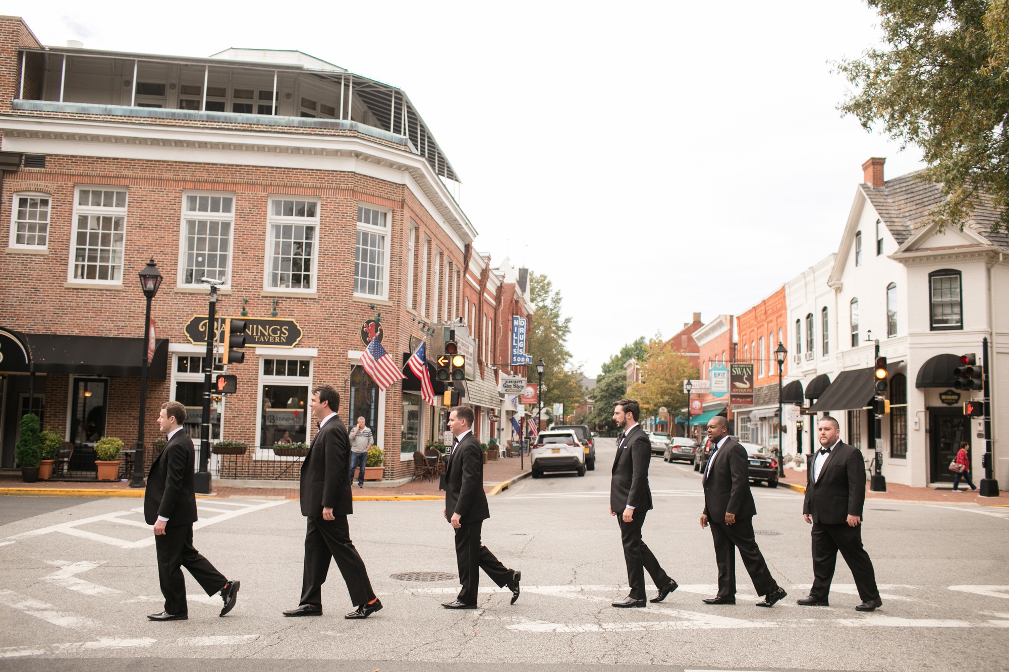 Easton wedding street portrait