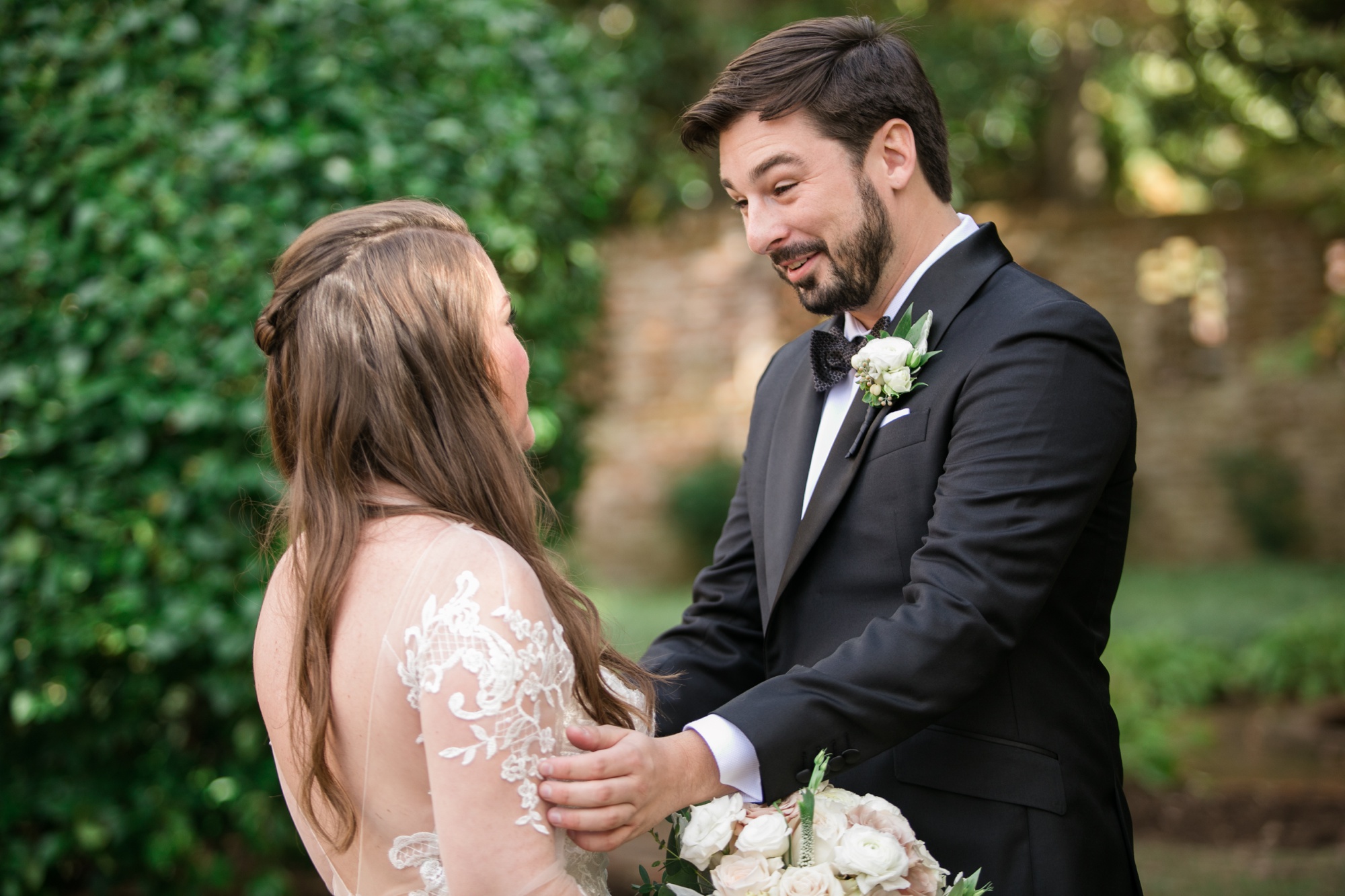 first look bride and groom