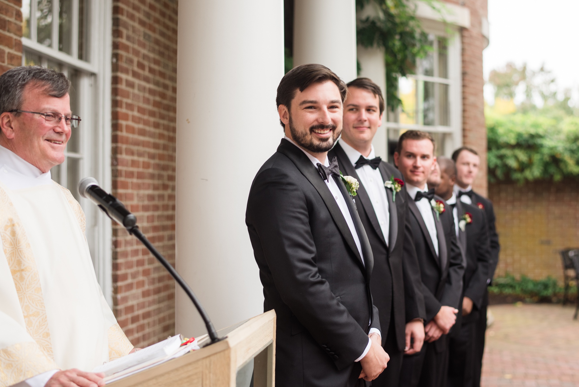 groom reacts seeing his bride