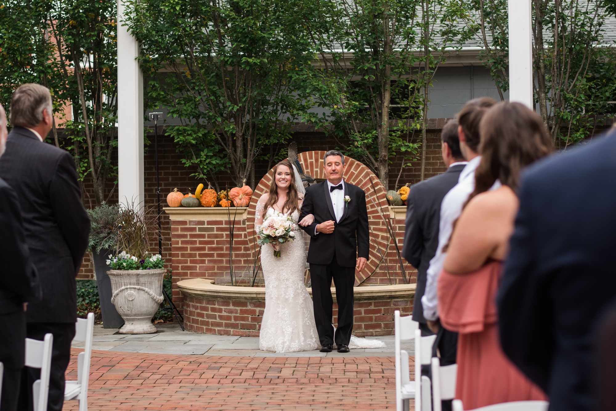 bride and father down the aisle