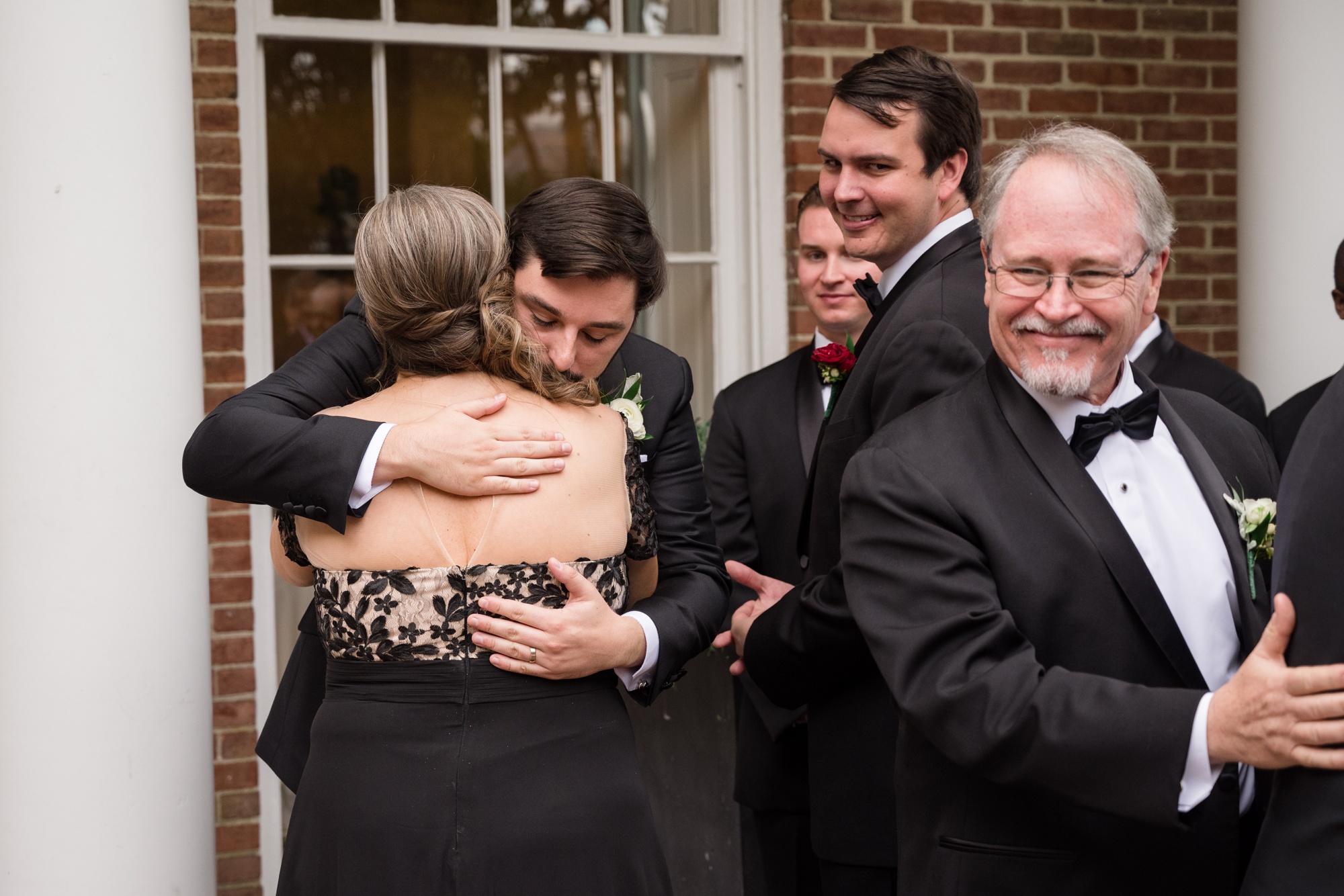 family hugging wedding easton maryland