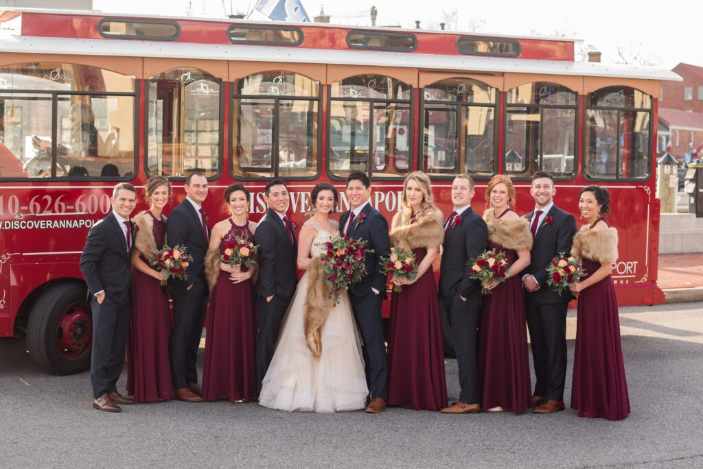 Downtown Annapolis wedding party photos