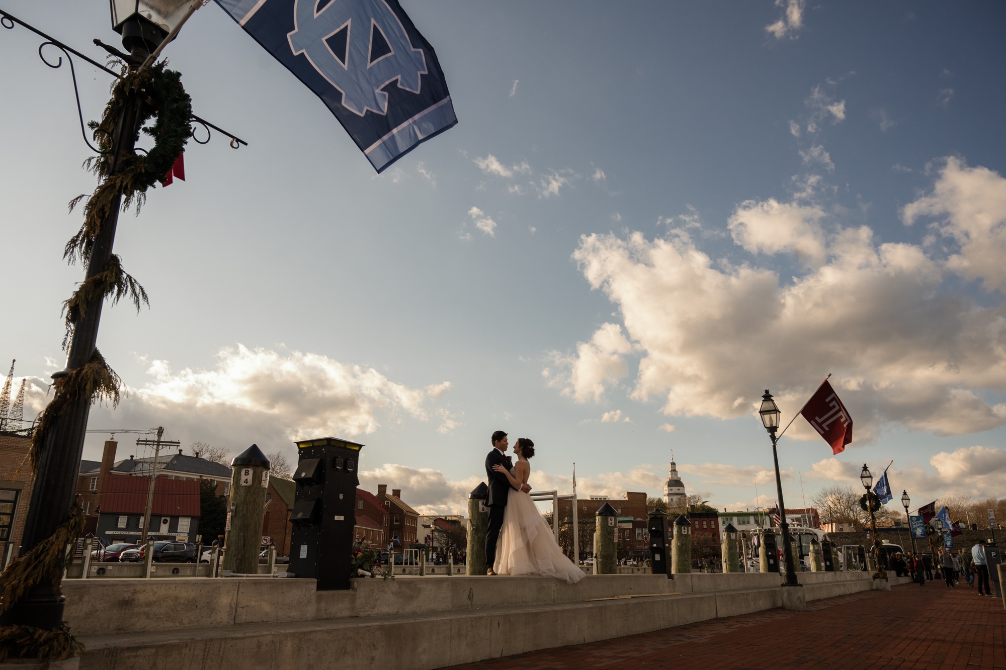 City Dock Annapolis wedding couple photography