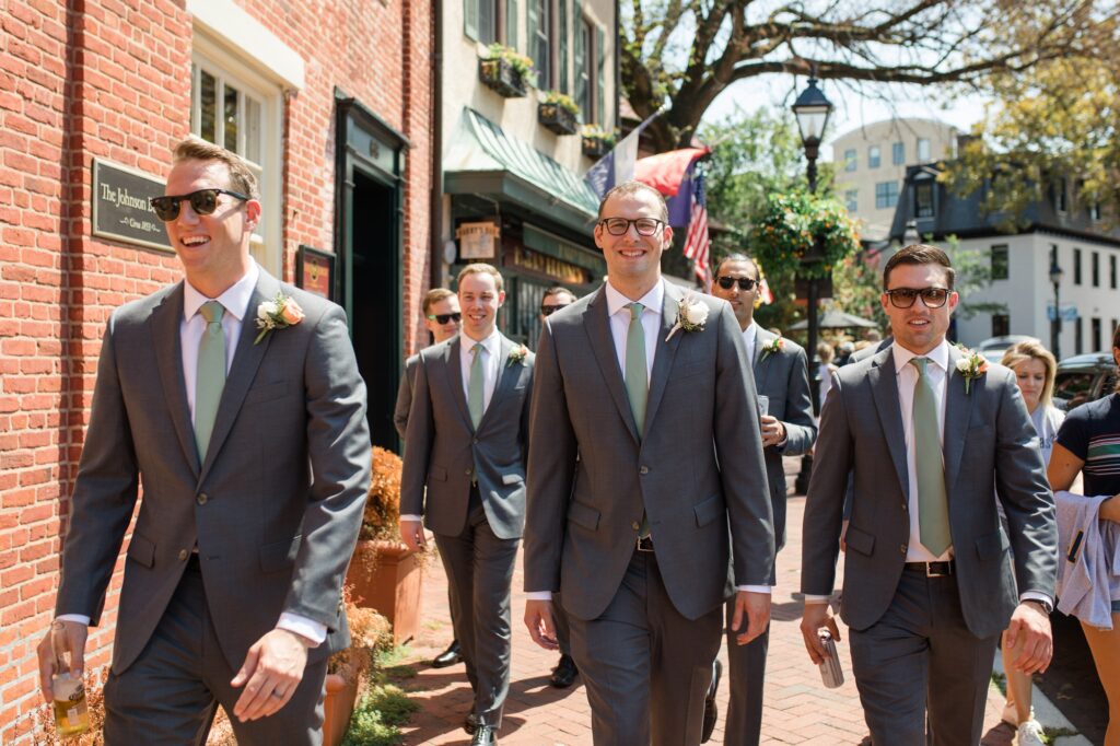 Governor Calvert House groom getting ready