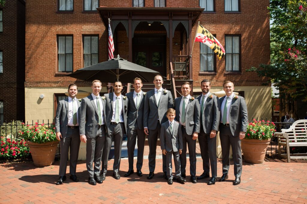 Governor Calvert House groom and groomsmen