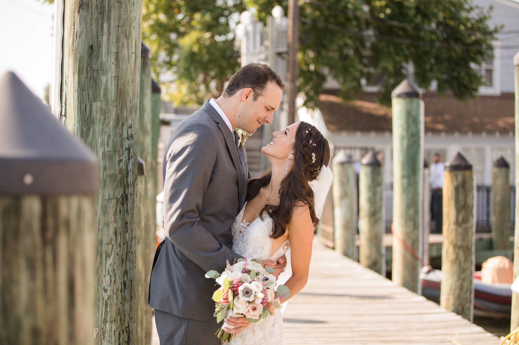 Downtown City Dock Annapolis wedding couple photos