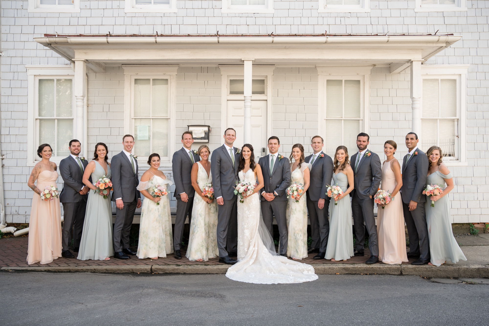 Downtown City Dock Annapolis wedding party photos