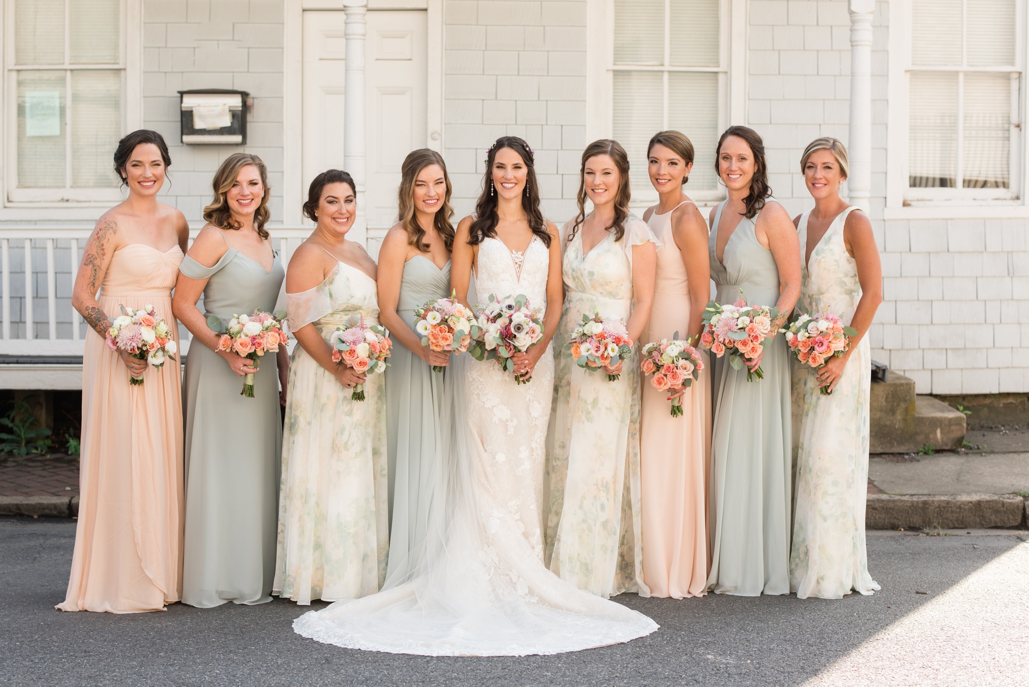 Downtown City Dock Annapolis wedding party photos