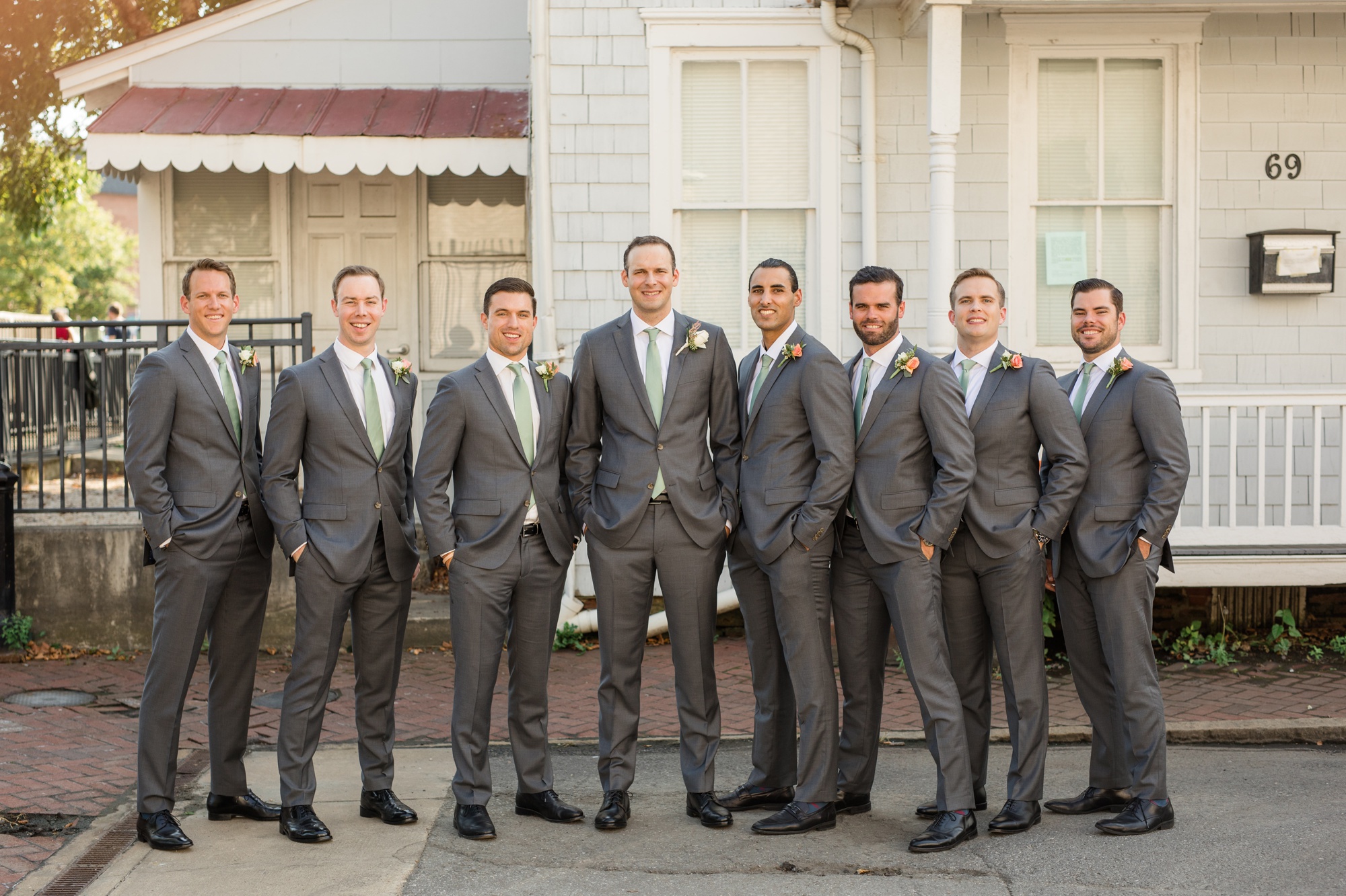 Downtown City Dock Annapolis wedding party photos