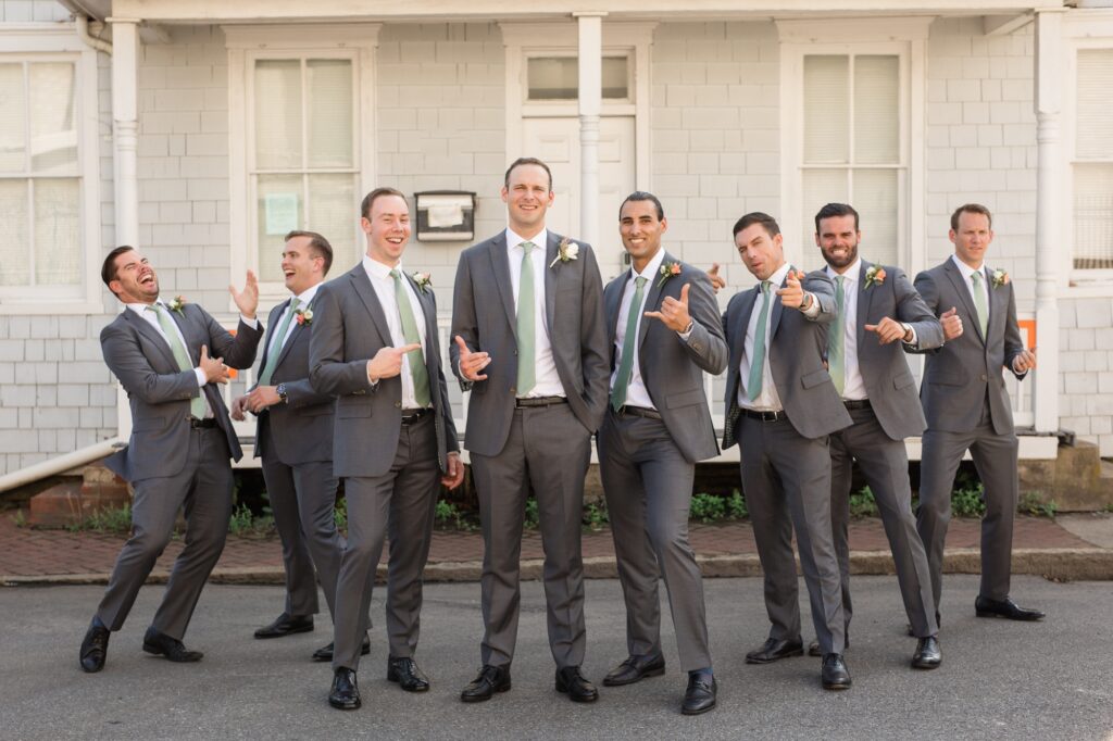 Downtown City Dock Annapolis wedding party photos