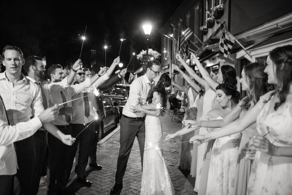 sparkler exit Governor Calvert House wedding
