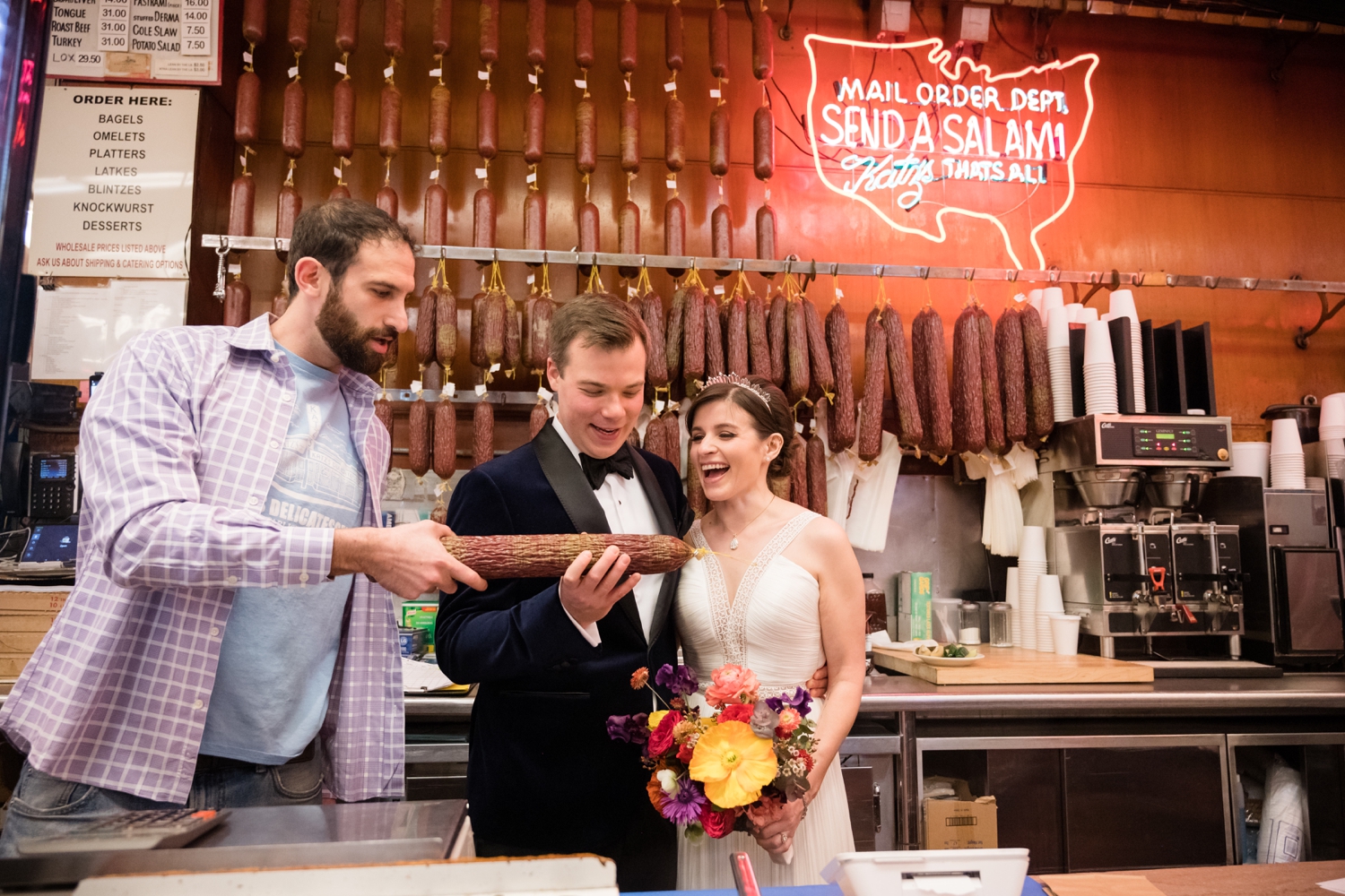 Katz's Deli NYC wedding photos