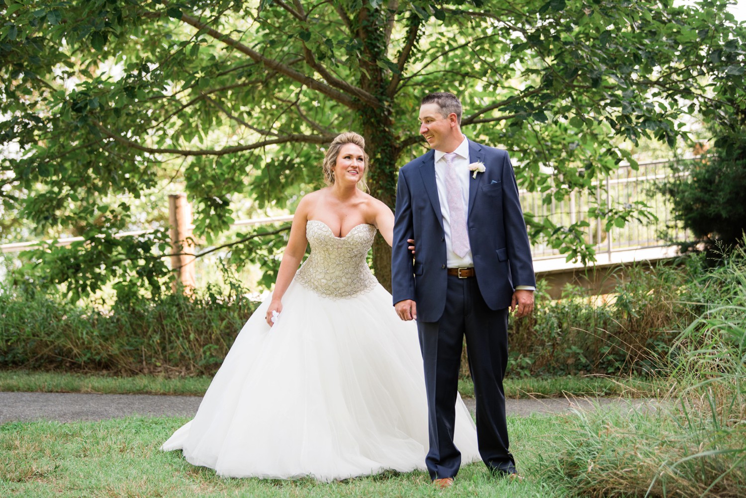 couple's first look at Chesapeake Bay Foundation Micro Wedding