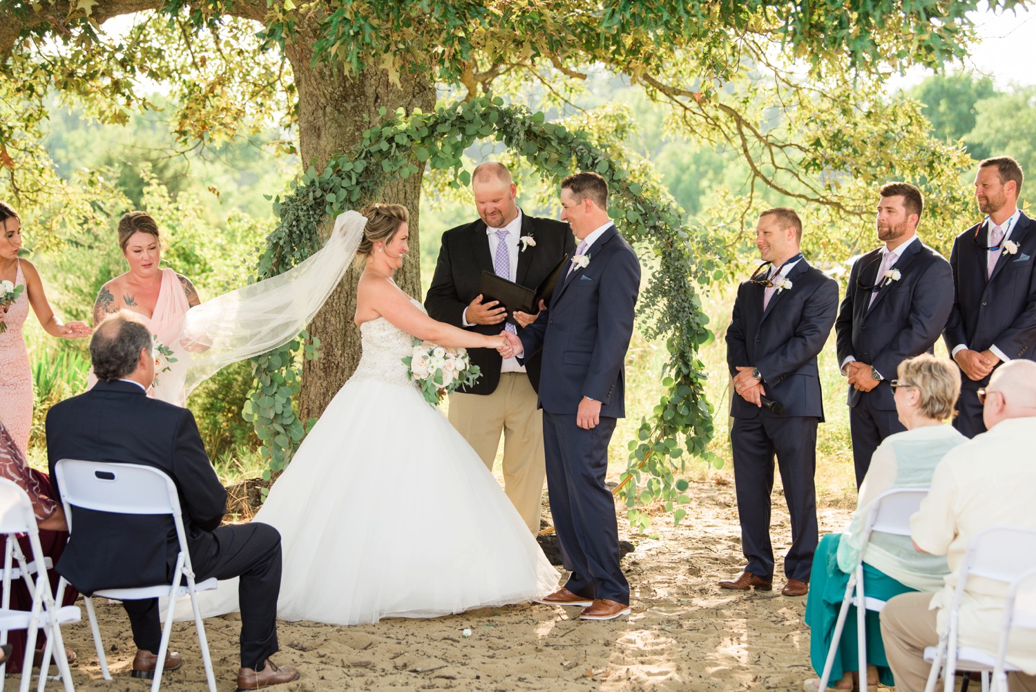 Chesapeake Bay Foundation summer beach wedding ceremony