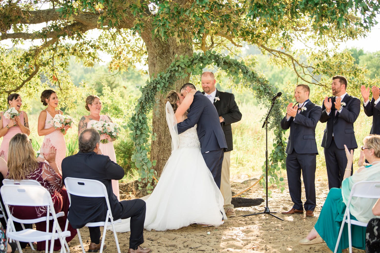 Chesapeake Bay Foundation July beach wedding ceremony