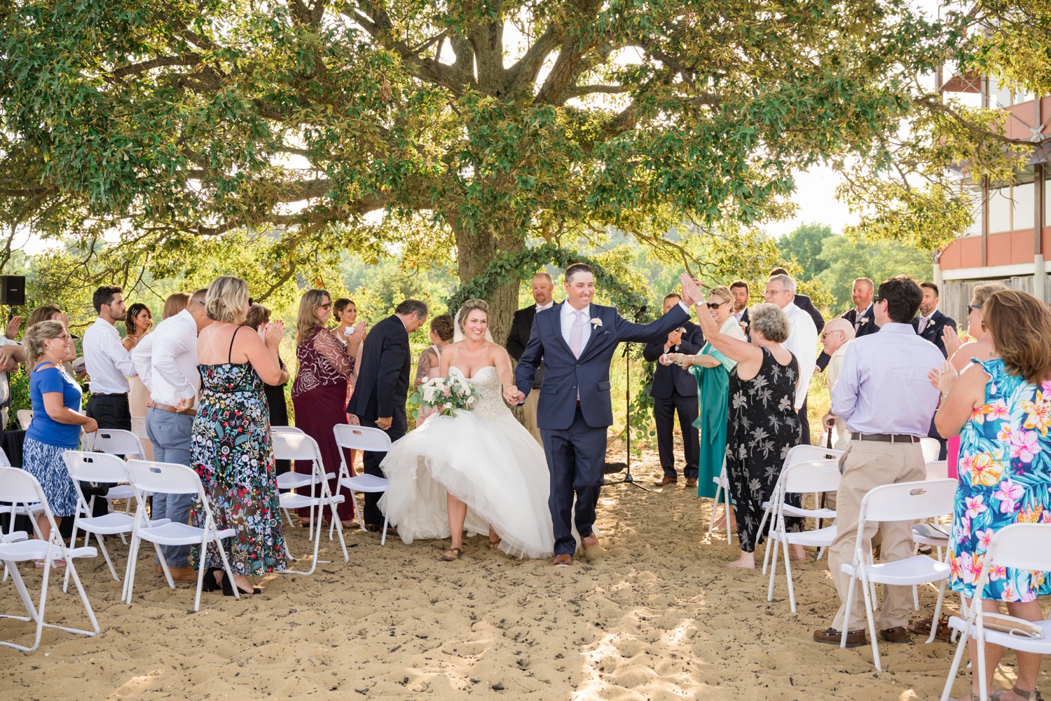 Chesapeake Bay Foundation July beach wedding ceremony