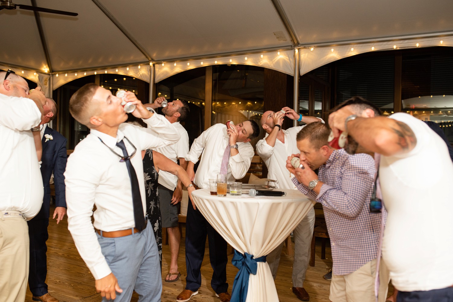 Chesapeake Bay Foundation summer tented wedding toasts