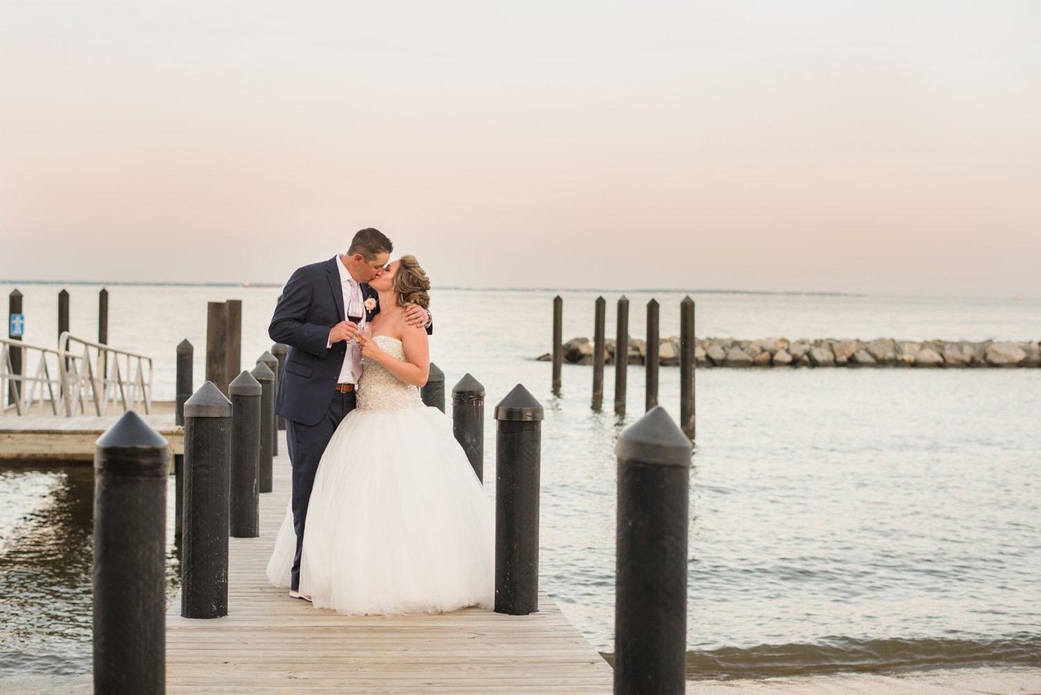 Chesapeake Bay Foundation newlyweds on the beach