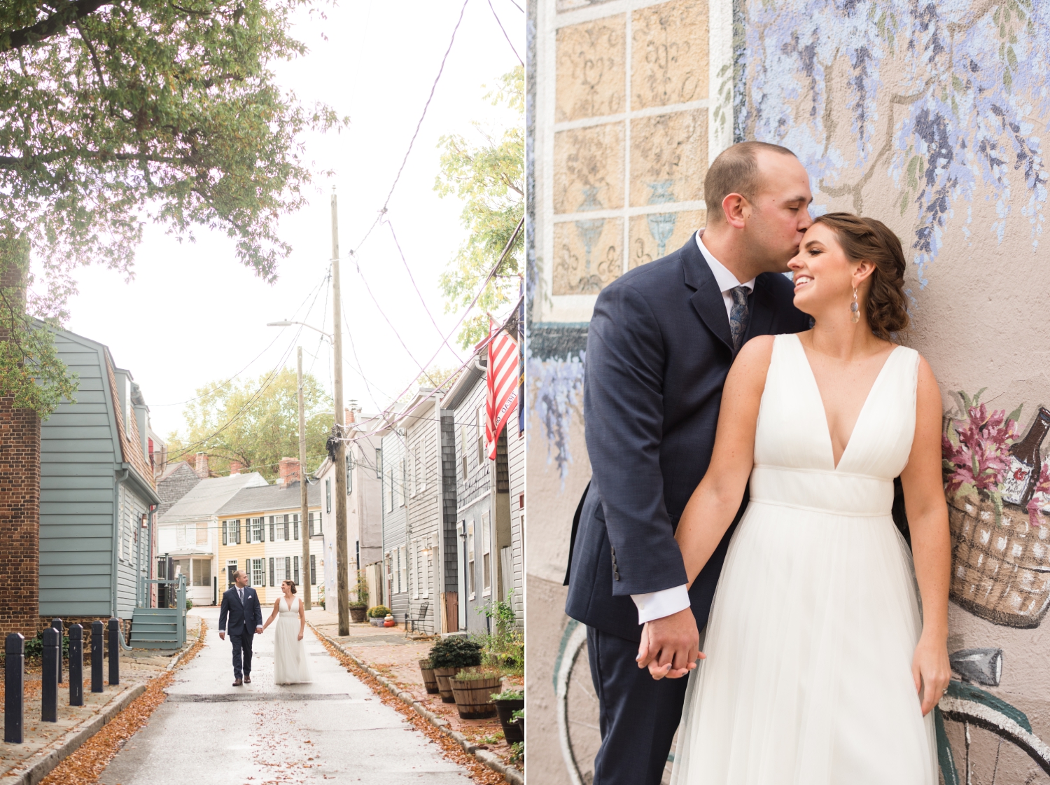 Annapolis mural elopement photos