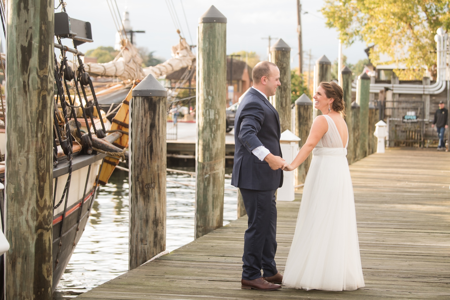 city dock Annapolis elopement wedding photos