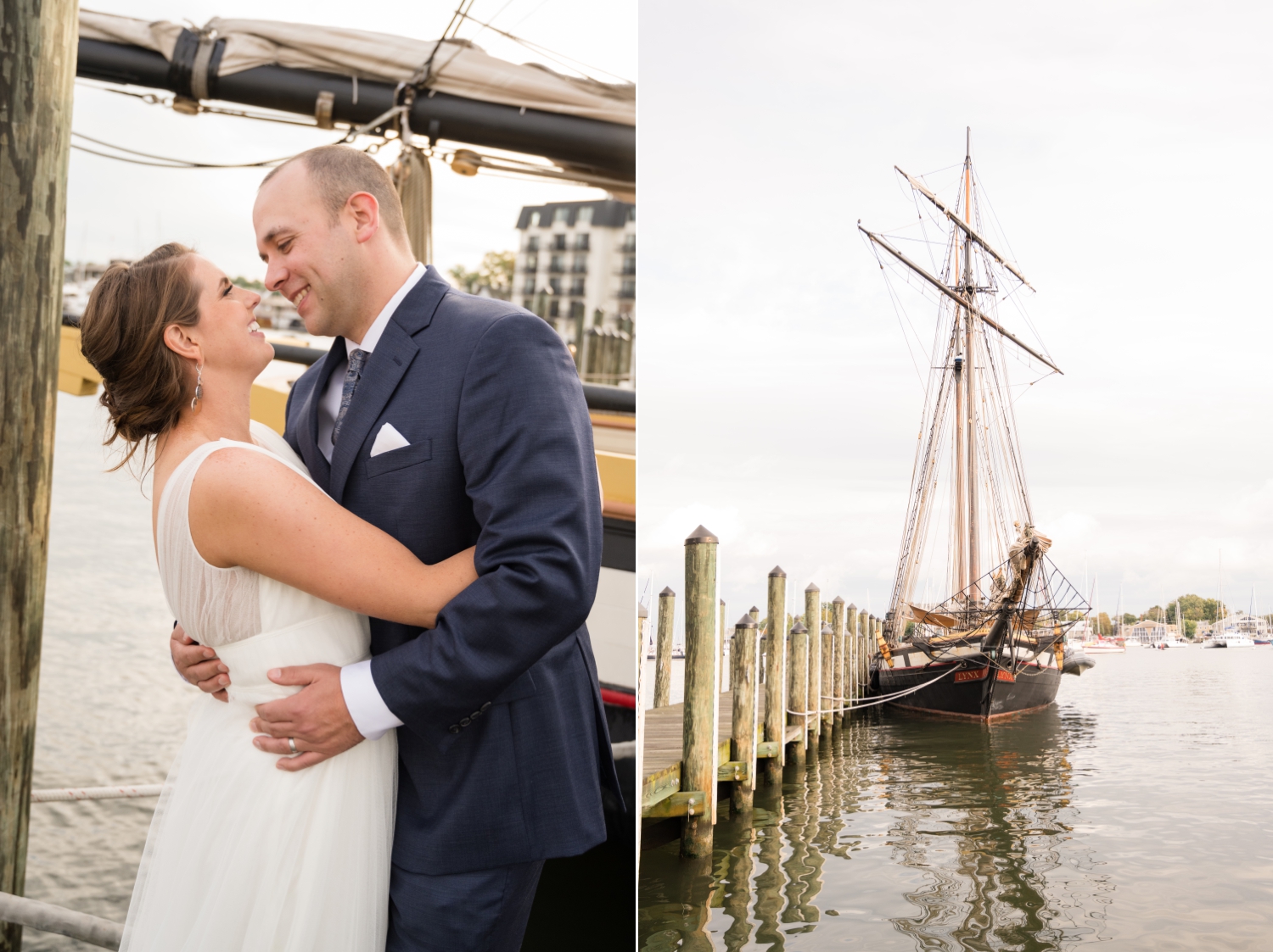 city dock Annapolis elopement wedding photos