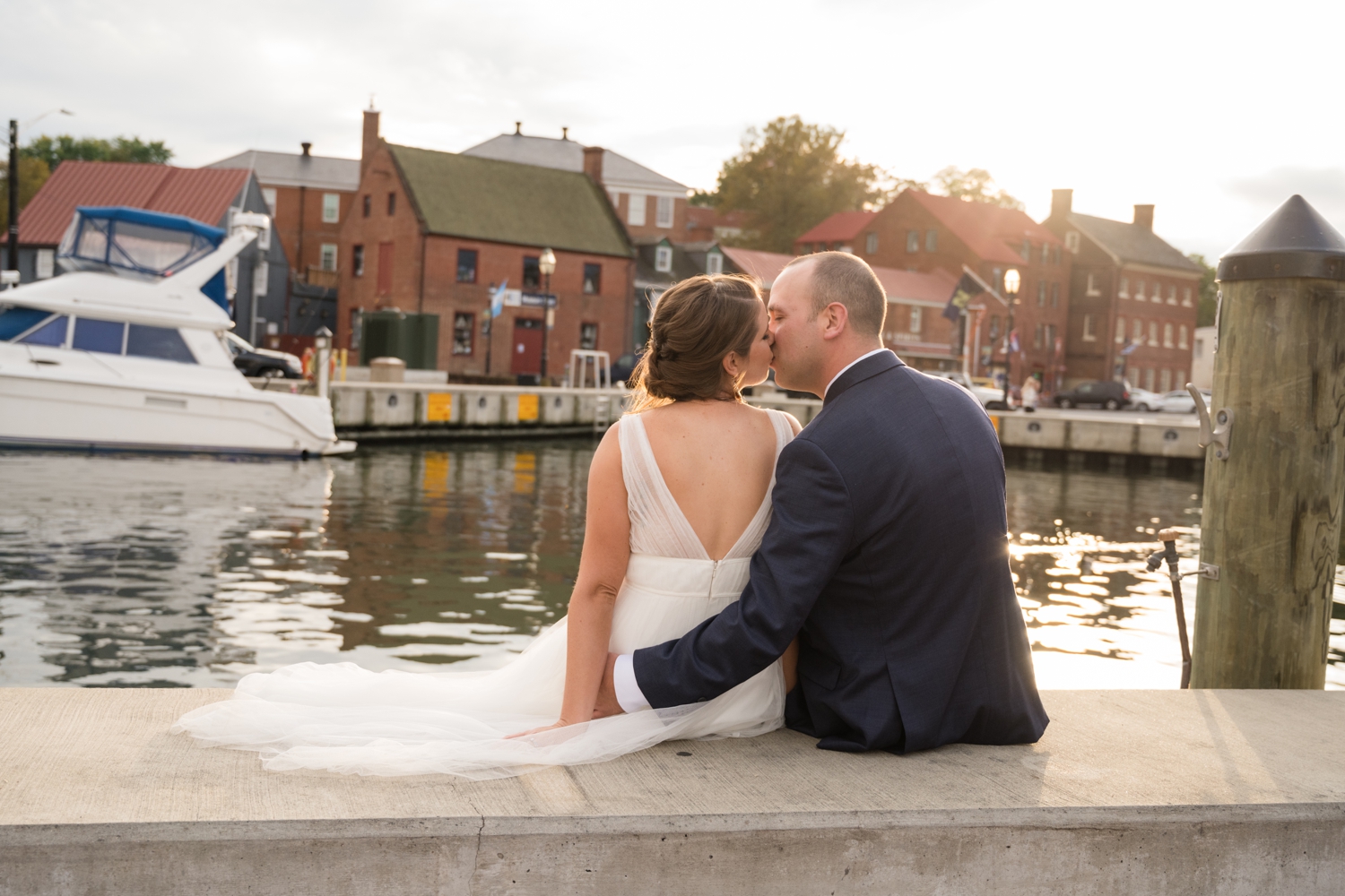 city dock Annapolis elopement wedding photos