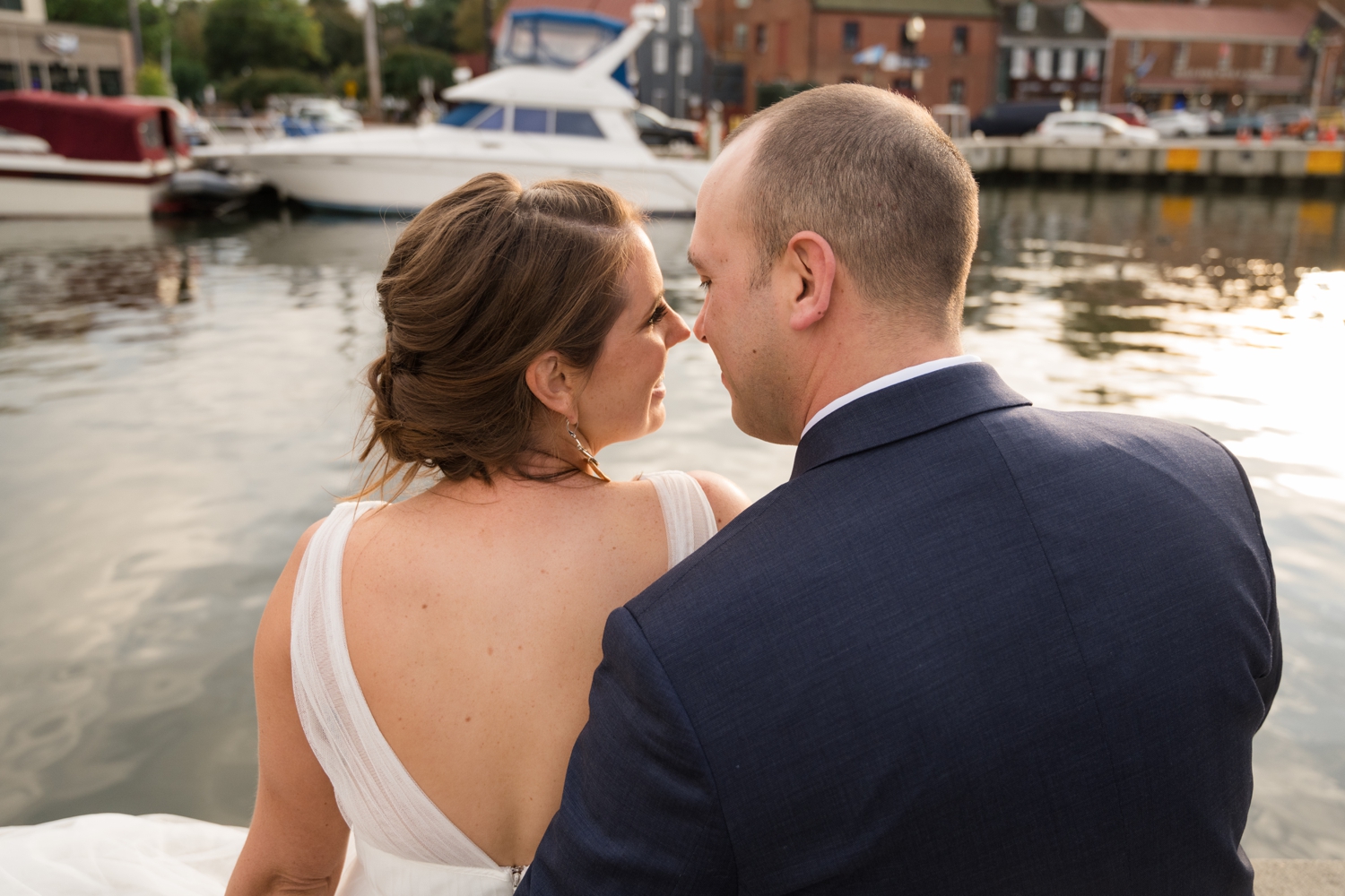 city dock Annapolis elopement wedding photos