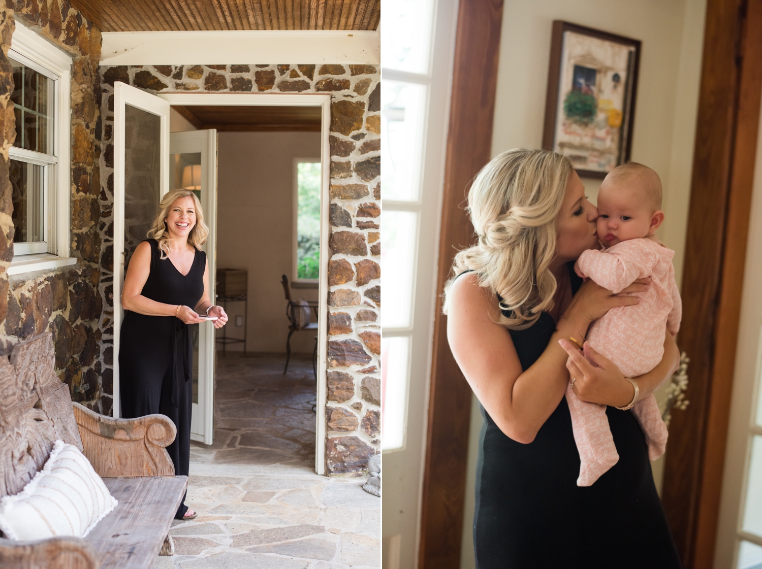 bride and her daughter on the wedding day