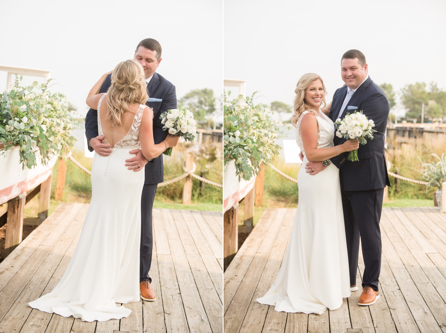 Annapolis Maritime museum mini wedding couple