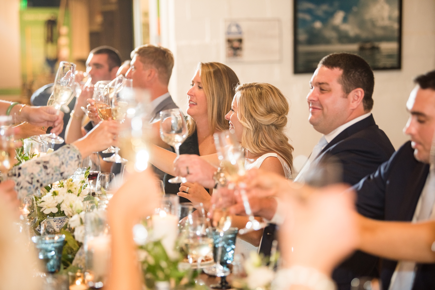 Annapolis Maritime museum micro wedding reception toasts